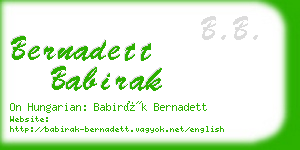 bernadett babirak business card